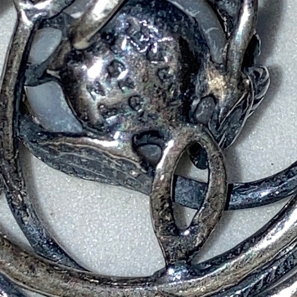 P.Z. Israel 925 silver White pearl nesting in leaves Pendant necklace + chain - Picture 6 of 7